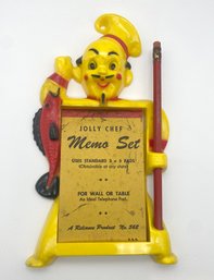 Lot 61A SES - Vintage Jolly Chef Holding Fish By Reliance Memo Set Pad Of Paper Pencil