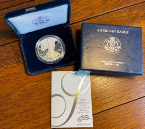 Lot 116- 2007 American Eagle One Ounce Silver Proof Coin In Box