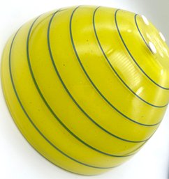 Lot 58A SES - Kosta Boda Art Glass Bowl Yellow With Blue Stripes