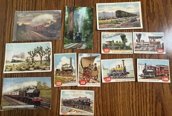 Lot 356 - Vintage Lot Of Train Postcards - Union Pacific Railroad - 1955 Topps Rails Trading Cards