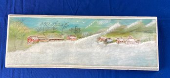 Lot 93 - Original Winter Painting On Wood Art Wall Decor