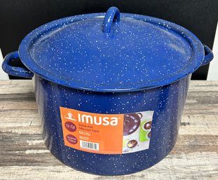 Lot 21SES - Imusa Speckled Blue 12 Qt Stock Pot - Steamers - Clams - Mussels