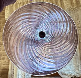 Lot 370 - Cape Cod USA Hand Made Art Glass Circular Pairpoint Crystal Purple  Window Decor 8 1/2 Inches