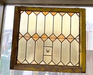 Lot 210 -  Large Weathered Wood Stained Glass Window 28x30