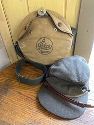 Lot 212 -  Large Vintage Canteen And Military Hat?