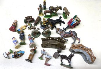 Lot 214 - Tiny Metal People Animals Figurines