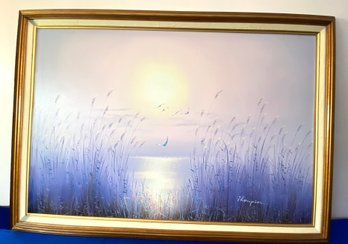 Lot 58 - Whispering Beach Flora On Canvas - Artist Signed Thompson - Very Large 41x29