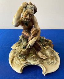 Lot 68 - Porcelain Made In Milano Italy Hobo Figurine Signed By A Borsato