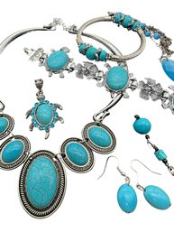 Lot 108 - All Costume Jewelry Lot - Necklaces, Earrings, Pendant, Keychain, Bracelet, Sea Turtle