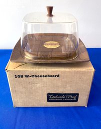 Lot 78 - Vintage Mid Century MCM New Old Stock Cheese Board In Box Serving Dish Woodenware Weavewood