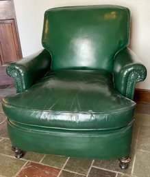 Lot 19- Green Leather Armchair