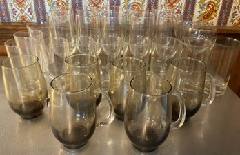 Lot 49- (28) Vintage Mixed Glassware - Stemware, Beer Mugs, Glasses
