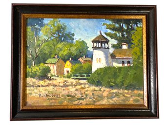 Lot ArtM14 - Boston Celtics Legend Tommy Heinsohn 'White Lighthouse' Original Oil Painting On Canvas