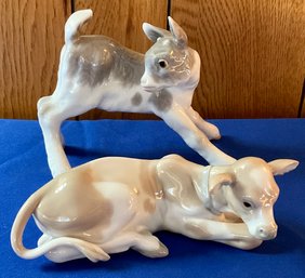 Lot 155- Lladro Cow And Baby Calf Figurines - 2