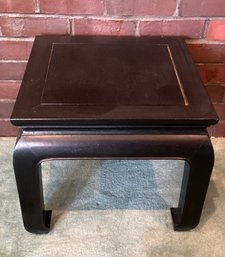 Lot 177- Antique Ming Rosewood Square Low Side Lamp Table  - Dark Wood