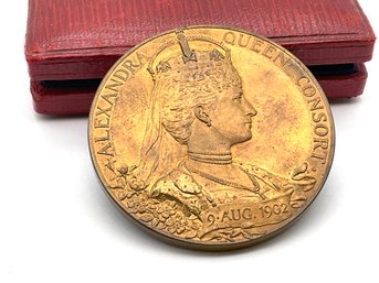 Lot 77SES- 1902 Edward VII & Alexandra Queen Consort Medal Coin In Velvet Case