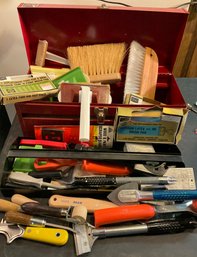 Lot 75- Painting Supplies - In Red Tool Box