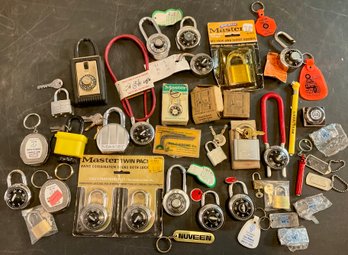 Lot 80- Super Cool Padlock Lock Collection And Vintage Keychains