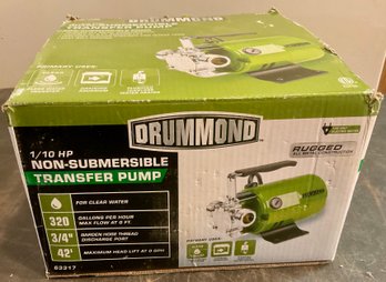 Lot 89- New Drummond 1/10 Hp Non Submersible Transfer Pump