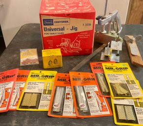 Lot 90- Wood Working Lot - Craftsman Universal Jig - Miter Gauge - Wood Featherboard And More