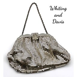 Lot 73SES-  Whiting & Davis Silver Mesh Small Handbag Made In USA
