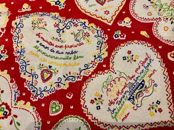 Lot 82SES- Valentines Day Hearts Runner Small Square Table Cloth