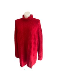 Lot 164- Lands End Red Lambswool Soft Sweater Womens Size 2X Plus 20w - 22w