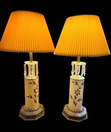 Lot 362- Hollywood Regency Pair Of Table Lamps - 35 Inches