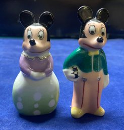 Lot 77 - Vintage Early Ceramic Mickey And Minnie Mouse Figurines