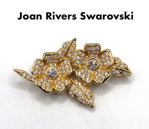 Lot 76 - New Joan Rivers Swarovski Crystal Duet Brooch Pin - Flowers
