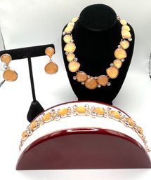 Lot 88 - Costume Jewelry Set - Necklace, Bracelet & Earrings