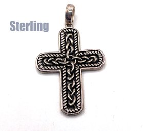 Lot 43A: Sterling Silver Irish Knot Cross Pendant