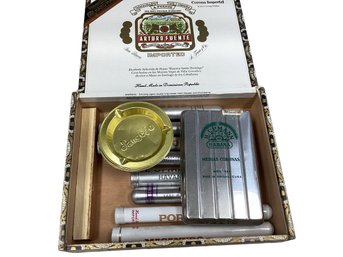 Lot 10RR Corona Imperial Cigar Box Metal Cigar Tubes H Upmann Habana Tin Cigar Box