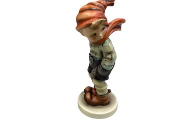 Lot 31RR- 1964- MI Hummel March Winds Number 43 Young Boy In Wind Retired Figurine
