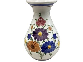 Lot 48RR-  Folk Art Flower Vase Austria Wechsler Tirolkeramik Austria Floral Design.