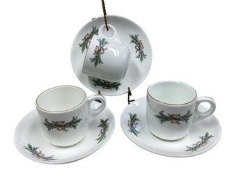 Lot 47RR- 1946-1955 Minton China Canadian Pacific Railway Hotel Espresso Cups Saucers Set Of 3