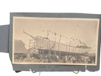 Lot 65RR- 1900 William Edith Symington Boat Launching Newburyport Mass Photo