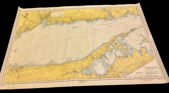 Lot 6CAN - Large 1956 C & G.S. Long Island Sound New York Eastern Part Vintage Map