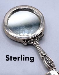 Lot 92 - Sterling Silver Art Nouveau Hand Mirror Pendant