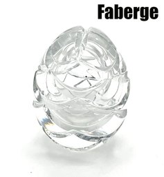 Lot M20- 1994 Signed Faberge Crystal Egg Paperweight As Is
