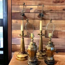 Lot 58- SECOND CHANCE - Lot (4) Antique Brass Lamps - Untested