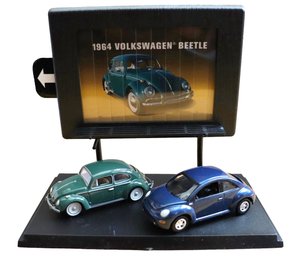 Lot 34CV- 2001 Collectible Volkswagen Beetle Die Cast Cars Billboard Display
