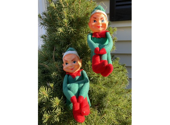 Lot 15- Vintage Christmas Knee Huggers Green  Elves Elf -2 Japan