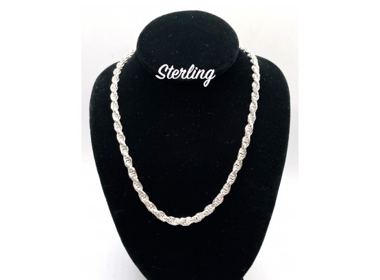Lot 27- Sterling Silver Rope Chain Necklace 18 Inches Italy