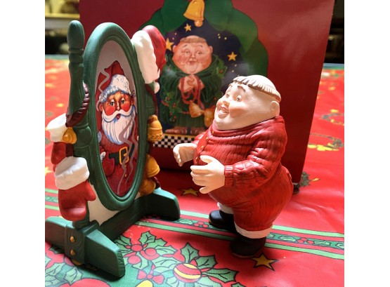 LOT 56 - Department 56 Merry Makers Sheridan Thinks Santa Set Of 2