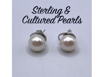 Lot 17- Honora Collection Sterling Silver Authentic Pearl Earrings