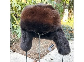 Lot 4- Brown Rabbit Fur Ear Flap Warm Winter Trapper Hat Small Very Nice Condition