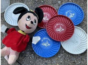 Lot 6- Vintage Minnie Mouse Disney World Coasters Red White Blue Usa
