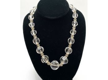 Lot 93- Vintage Round Crystal 17 Inch Necklace
