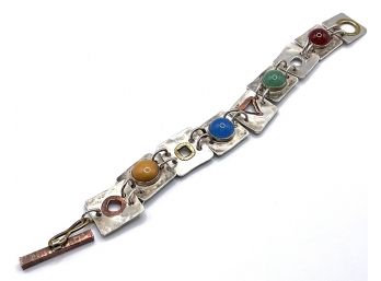 Montreal Jewelry Designer Anne Chagnon Copper Brass Stones Brutalist Modernist Bracelet